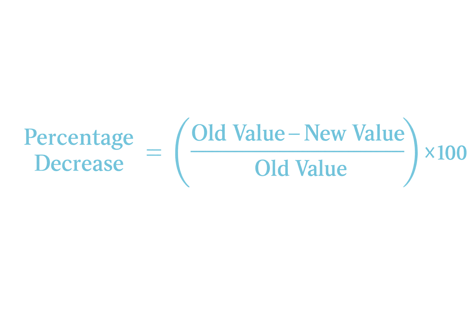 Percentage Decrease Formula